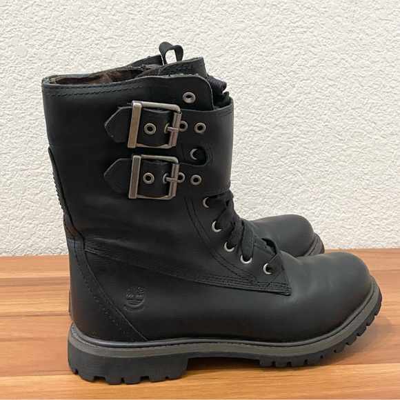 TIMBERLAND Earthkeepers 8238A Double Buckle Strap Black Leather Boots Size 7M - Picture 3 of 16